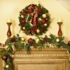 (image for) Designer Burgundy Christmas Wreath Garland Set CR1581