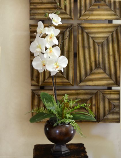 (image for) White Orchids In Contemporary Vase 0158 TEXT_CLOSE_WINDOW