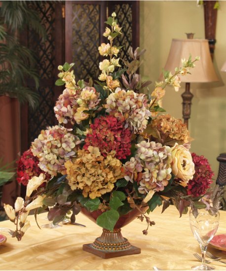 (image for) Silk Flowers | Hydrangea Centerpiece AR111-Out Of Stock TEXT_CLOSE_WINDOW