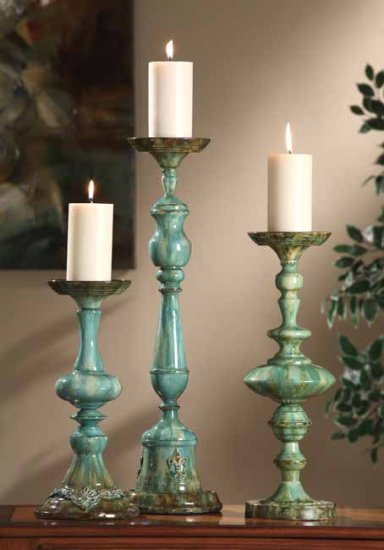 (image for) Aegean Blu Candlesticks 3 piece set, CVCHI560 TEXT_CLOSE_WINDOW