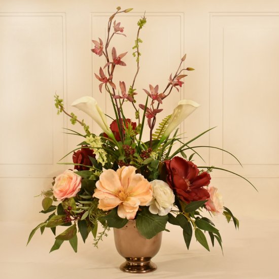 (image for) Magnolia, Rose and Orchid Silk Flower Arrangement AR411 TEXT_CLOSE_WINDOW