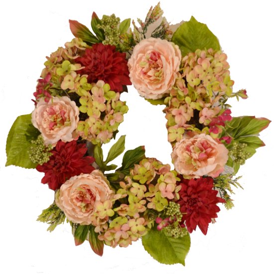(image for) Peony Hydrangea Dahlia Wreath WR4955 Out of Stock TEXT_CLOSE_WINDOW