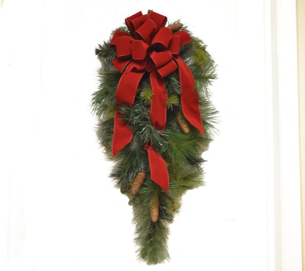 (image for) Christmas Pine Swag with Red Velvet Bow CR4871 TEXT_CLOSE_WINDOW
