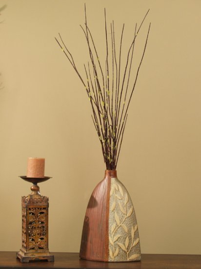(image for) Two-tone Ceramic Leaf Vase V18-19 TEXT_CLOSE_WINDOW
