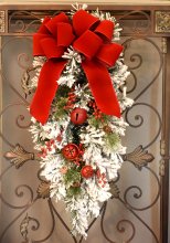 (image for) Flocked Jingle Bell Door Swag CR1601