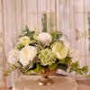 (image for) Elegant Green And White Rose And Hydrangea Silk Floral Design AR461