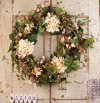 (image for) Crescent Grapevine Wreath with Pink Hydrangea WS2105