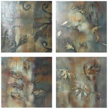 (image for) Hand Painted Wall Décor, 4 Piece set # CVTOP1038