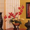 (image for) Red Cymbidium Silk Orchid Design with Willow O137