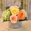 (image for) Summer Rose Bouquet in Metal Planter AR475