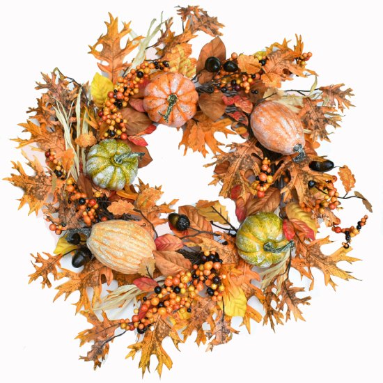 (image for) Frosted Harvest Pumpkin Wreath WR4974 Out of Stock TEXT_CLOSE_WINDOW