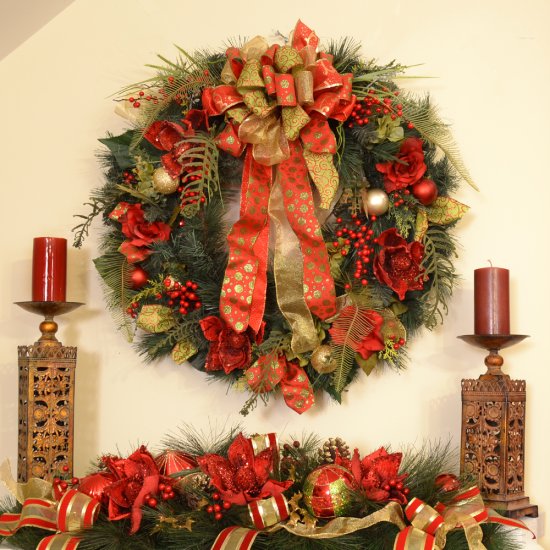 (image for) Large Christmas Wreath and Centerpiece Set TEXT_CLOSE_WINDOW