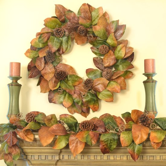 (image for) Magnolia Garland in Earthtone Colors WR4890 TEXT_CLOSE_WINDOW
