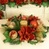 (image for) Red Magnolia Christmas Centerpiece with Globe CR1513