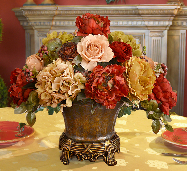 (image for) Garnet Peony and Hydrangea Silk Floral Centerpiece TEXT_CLOSE_WINDOW