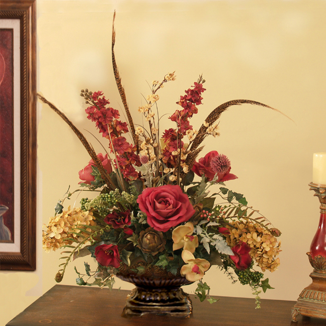 Custom Designs : Floral Home Decor, silk rose arrangements, tulip