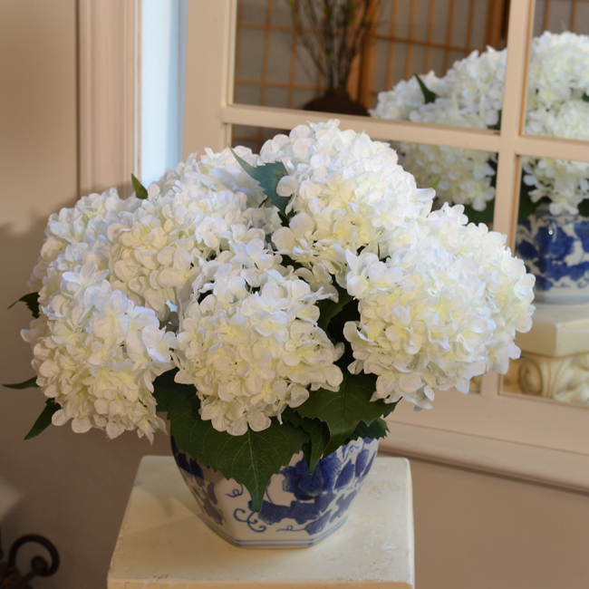 Silk Flowers White Hydrangea AR290 Floral Home Decor, Silk Flowers