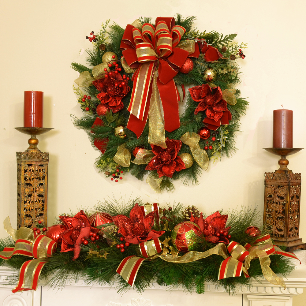 Christmas Decorations : Floral Home Decor, silk rose arrangements