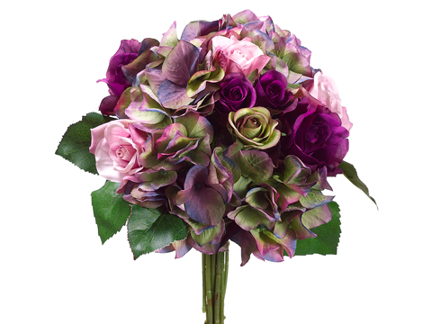 (image for) Hydrangea Bouquet Purple Green FBQ030-PU/GR TEXT_CLOSE_WINDOW