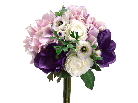 (image for) Hydrangea/Ranunculus/Anemone Bouquet Purple Lavender FBQ063-PU TEXT_CLOSE_WINDOW