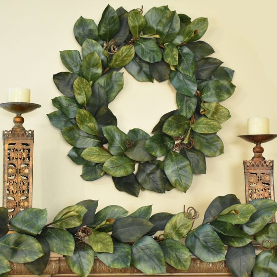 (image for) Magnolia Wreath and Garland Set WR4993 Out of Stock TEXT_CLOSE_WINDOW