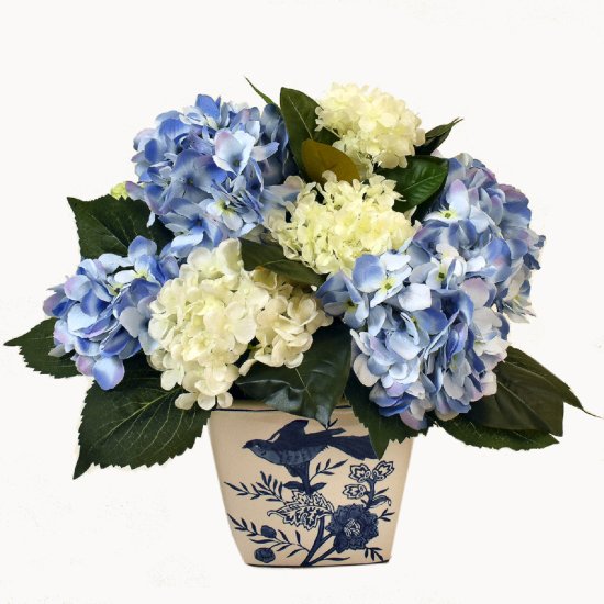 (image for) Blue And White And Green Hydrangea Floral Design AR455 TEXT_CLOSE_WINDOW