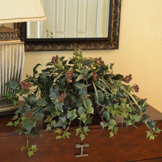 (image for) Mixed Ivy and Berry Silk Ledge Plant GR175 TEXT_CLOSE_WINDOW