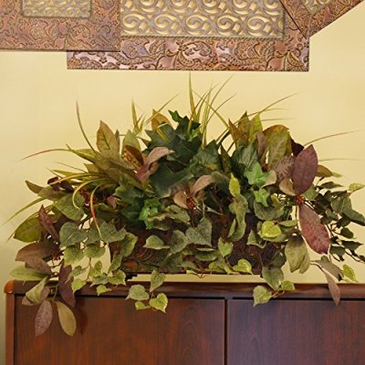 (image for) Mixed Silk Greenery Ledge Plant with Laurel and Grasses GR178