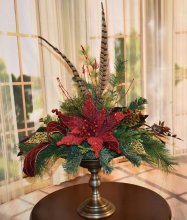 Burgundy Poinsettia Christmas Arrangement CR1576
