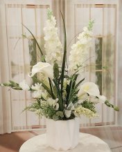 (image for) Modern Delphinium and Calla Lily Silk Floral Design