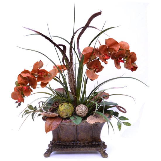 (image for) Rust Phalenopsis Faux Orchid Design AR374 TEXT_CLOSE_WINDOW