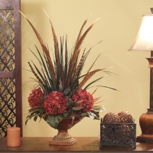 Pheasant Feathers & Hydrangea Floral Design AR215-100
