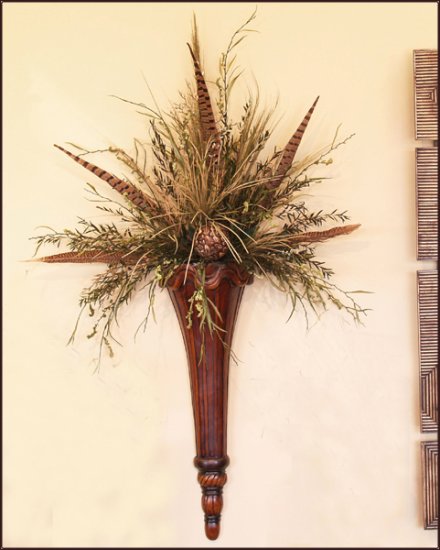 (image for) Chocolate Pheasant Feather Wall Sconce SC102-75 TEXT_CLOSE_WINDOW