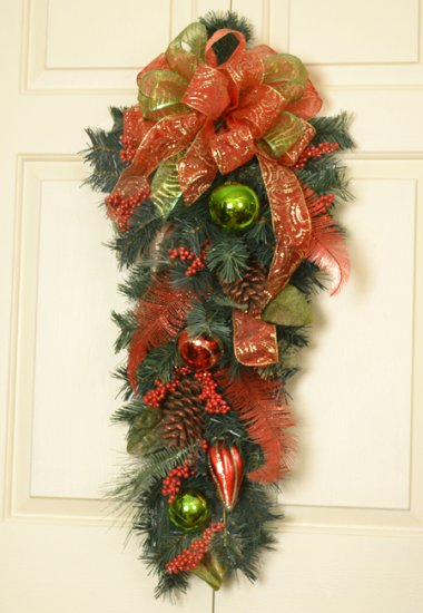 (image for) Holiday Ornament Swag - Christmas Door Swag CH4774 TEXT_CLOSE_WINDOW