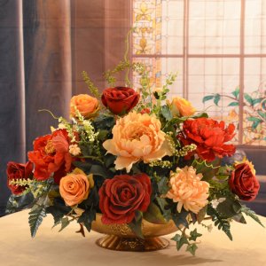 (image for) Rose and Peony Large Silk Flower Centerpiece AR352