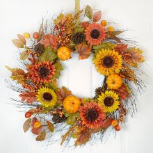 34" Sunflower Berry Fall Door Wreath WR4810 Out of Stock