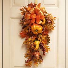 Pumpkin and Gourd Fall Door Swag - Autumn Door WR4635