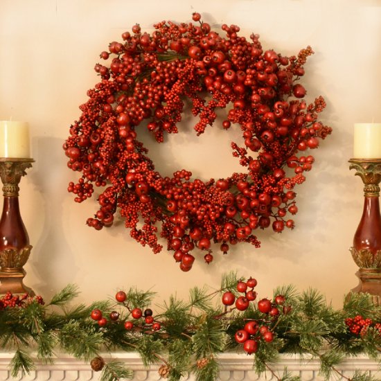 (image for) Lush winter Red Berry Wreath CR1602 TEXT_CLOSE_WINDOW
