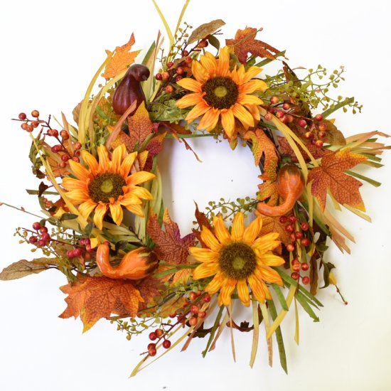 (image for) Fall Sunflower Wreath WR4992 TEXT_CLOSE_WINDOW