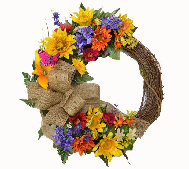 (image for) Sunflower and Zinnia Spring- Summer Wreath Out of Stock TEXT_CLOSE_WINDOW