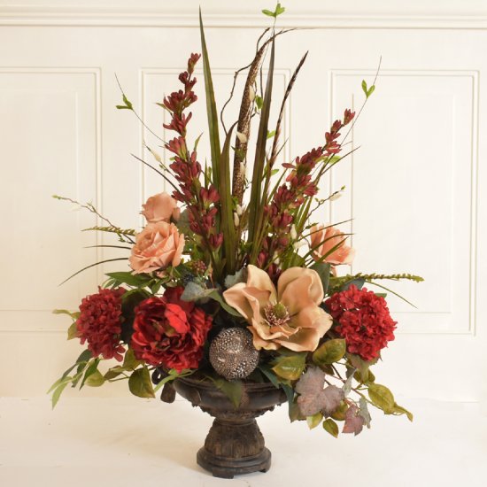 (image for) Burgundy Silk Rose and Peony Arrangement AR418 TEXT_CLOSE_WINDOW