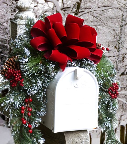 (image for) 36" Christmas Mailbox Cover with Flocked Snow CR4048 TEXT_CLOSE_WINDOW