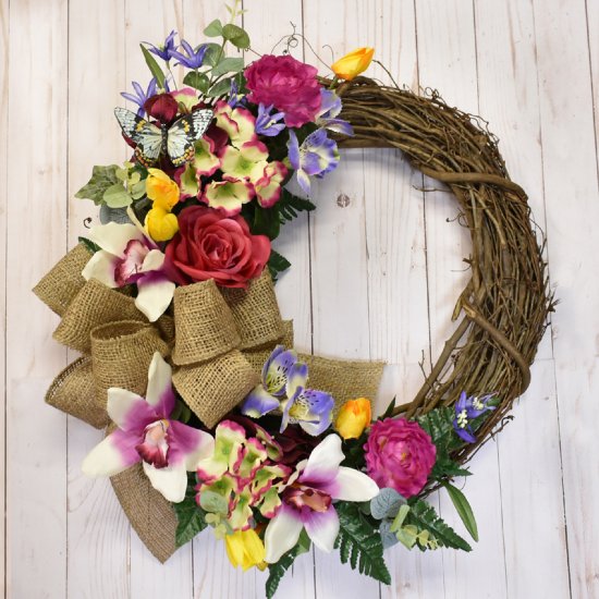 (image for) Silk Wreath With Orchids WR5034 TEXT_CLOSE_WINDOW