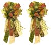 (image for) Set of 2 Christmas Bows - Multi-Colored for Wreaths and Mantles B4516