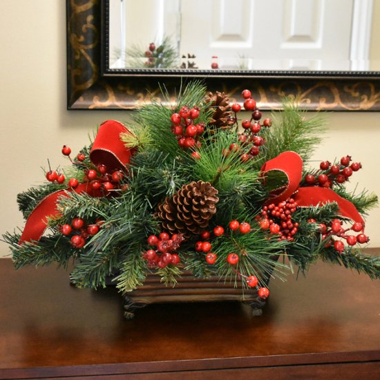 (image for) Berry and Pine Christmas Centerpiece CR1587 TEXT_CLOSE_WINDOW