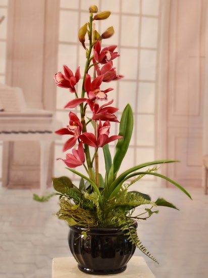 (image for) Magenta Cymbidium Orchid Floral Design O171 TEXT_CLOSE_WINDOW