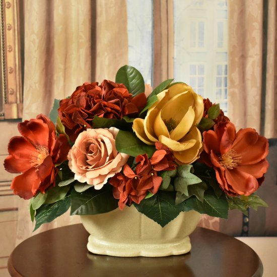 (image for) Large Red and Gold Silk Flower Centerpiece AR427 TEXT_CLOSE_WINDOW