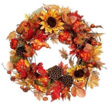 Fall Wreaths | Pumpkin Sunflower WR4649 - Out of Stock
