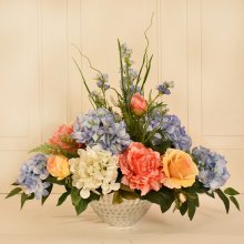 (image for) Blue Hydrangea Peony Silk Centerpiece AR412