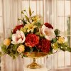 (image for) Designer Rose and Magnolia Grande Silk Centerpiece with Lillies. AR435